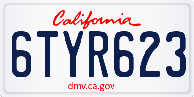CA license plate 6TYR623