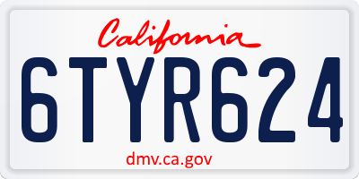 CA license plate 6TYR624