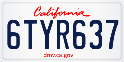 CA license plate 6TYR637