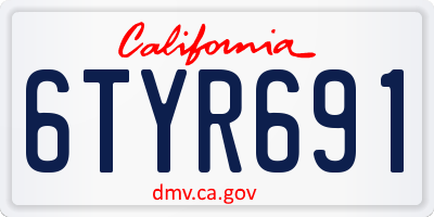 CA license plate 6TYR691