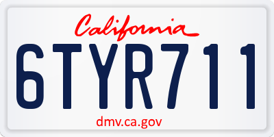 CA license plate 6TYR711