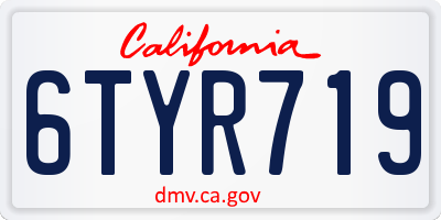 CA license plate 6TYR719