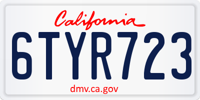 CA license plate 6TYR723