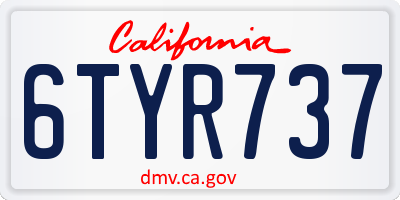 CA license plate 6TYR737