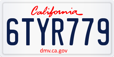CA license plate 6TYR779