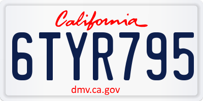 CA license plate 6TYR795