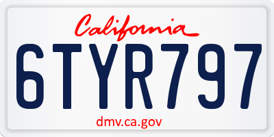 CA license plate 6TYR797