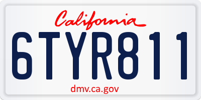 CA license plate 6TYR811