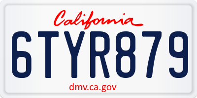 CA license plate 6TYR879