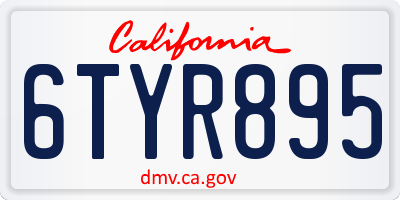 CA license plate 6TYR895