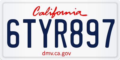 CA license plate 6TYR897