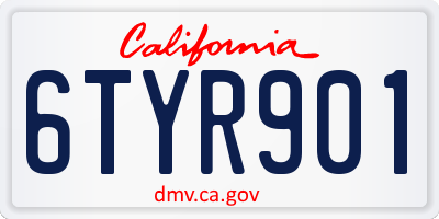 CA license plate 6TYR901