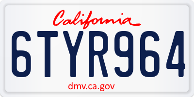 CA license plate 6TYR964