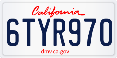 CA license plate 6TYR970