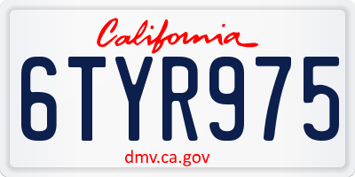 CA license plate 6TYR975