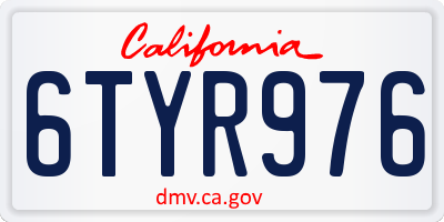 CA license plate 6TYR976