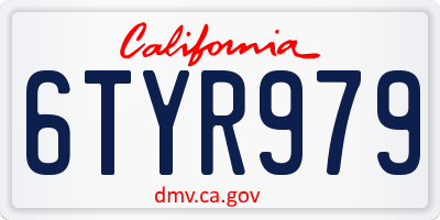 CA license plate 6TYR979