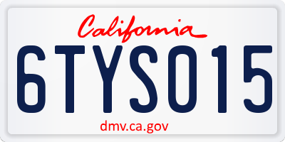 CA license plate 6TYS015