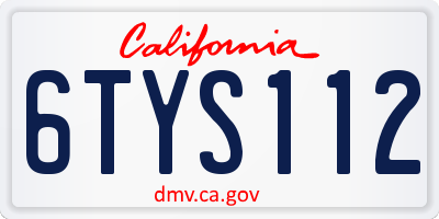 CA license plate 6TYS112