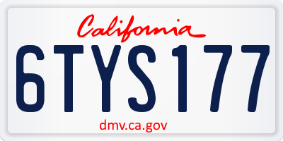CA license plate 6TYS177