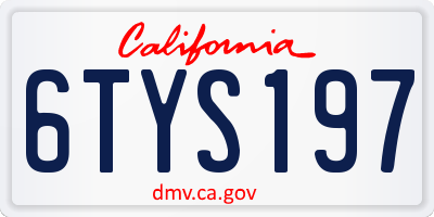 CA license plate 6TYS197
