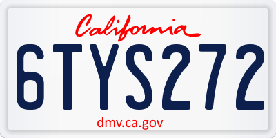 CA license plate 6TYS272