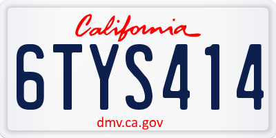 CA license plate 6TYS414
