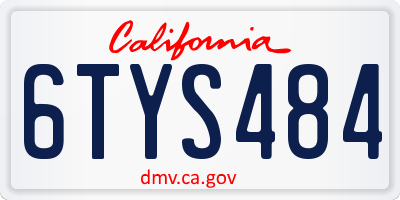 CA license plate 6TYS484