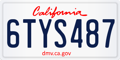 CA license plate 6TYS487