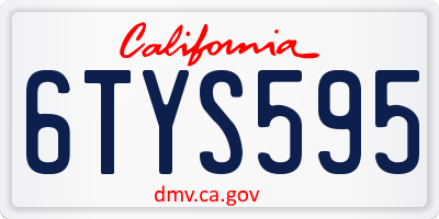 CA license plate 6TYS595