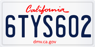 CA license plate 6TYS602