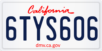 CA license plate 6TYS606