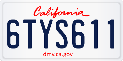 CA license plate 6TYS611