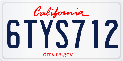 CA license plate 6TYS712