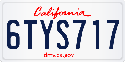 CA license plate 6TYS717