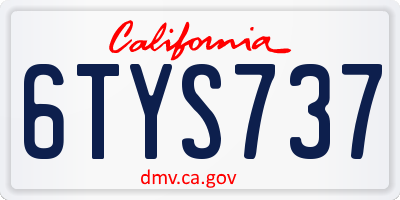 CA license plate 6TYS737