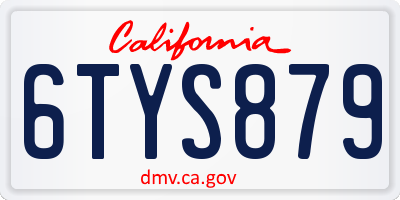 CA license plate 6TYS879
