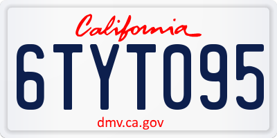 CA license plate 6TYT095