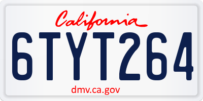 CA license plate 6TYT264