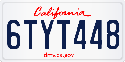 CA license plate 6TYT448