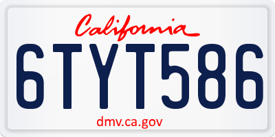 CA license plate 6TYT586