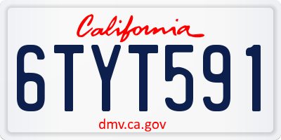 CA license plate 6TYT591