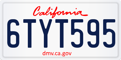 CA license plate 6TYT595