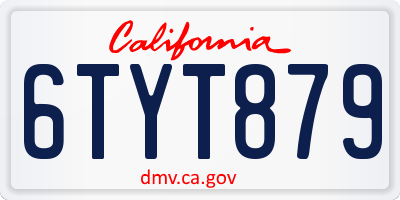 CA license plate 6TYT879