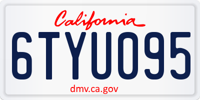 CA license plate 6TYU095