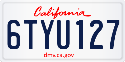 CA license plate 6TYU127