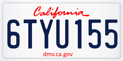 CA license plate 6TYU155