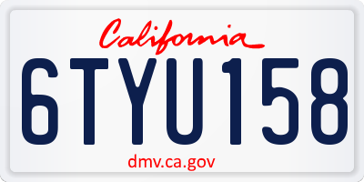 CA license plate 6TYU158