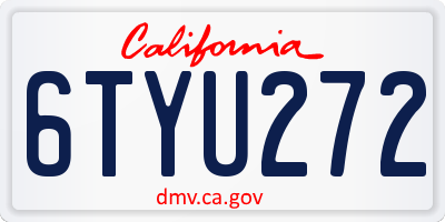 CA license plate 6TYU272