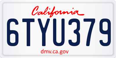 CA license plate 6TYU379